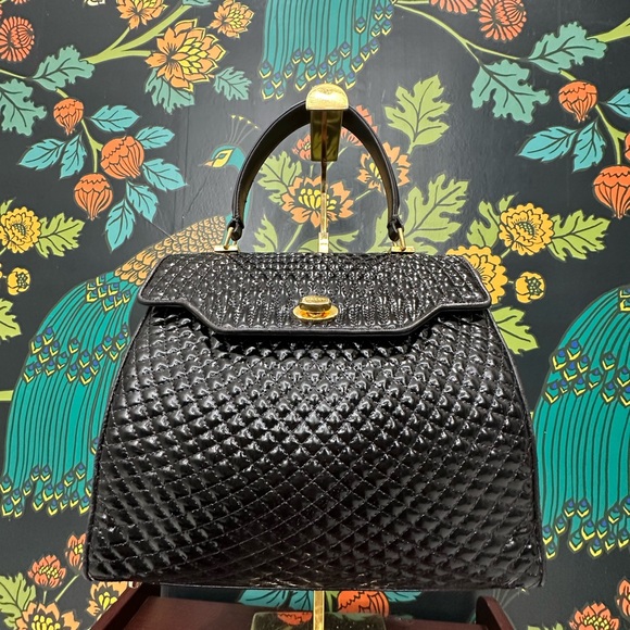 Bally Vintage Quilted Patent Leather Top Handle Satchel - Picture 4 of 13